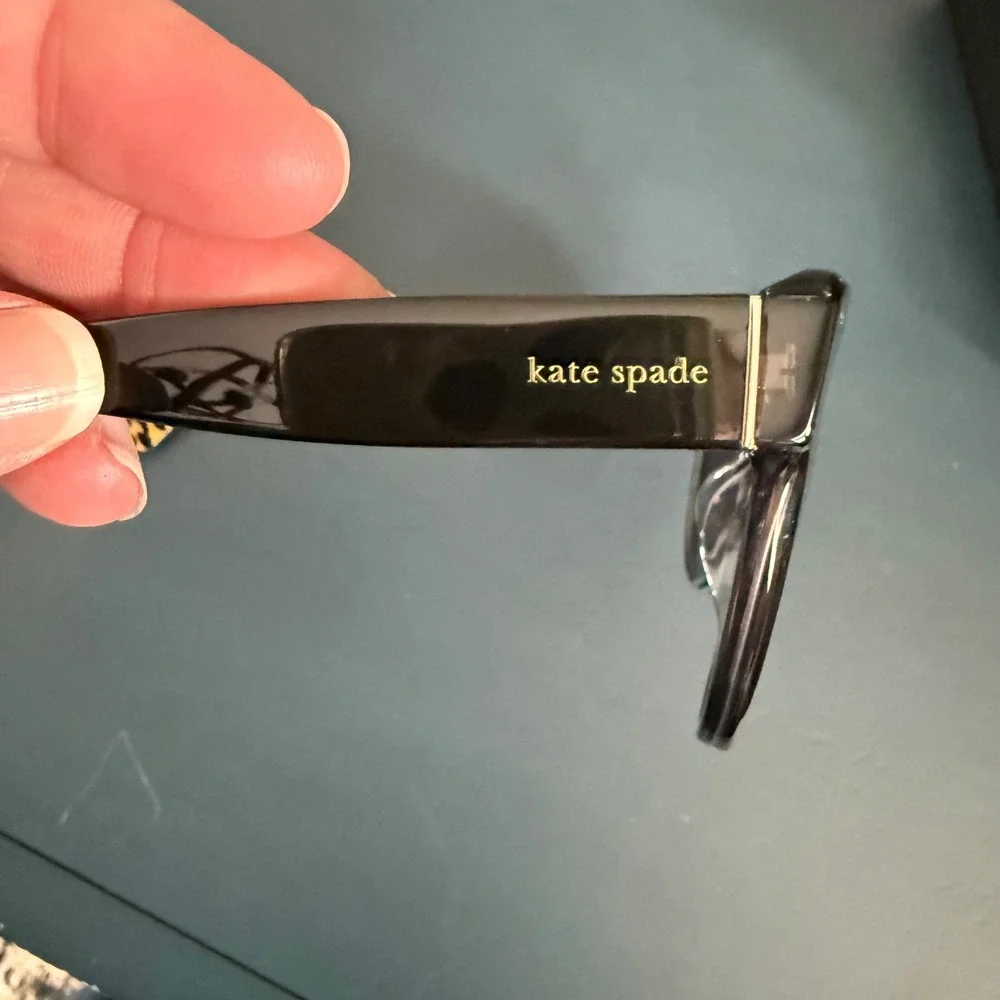 Kate Spade New Aubriella Cat Eye Sunglasses Black Leopard HWJ9O 55mm with Case‎
